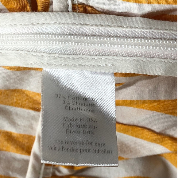 Caroline Constas Onira Top Striped Blouson Sleeve Crop Orange White Size Small - Picture 9 of 13
